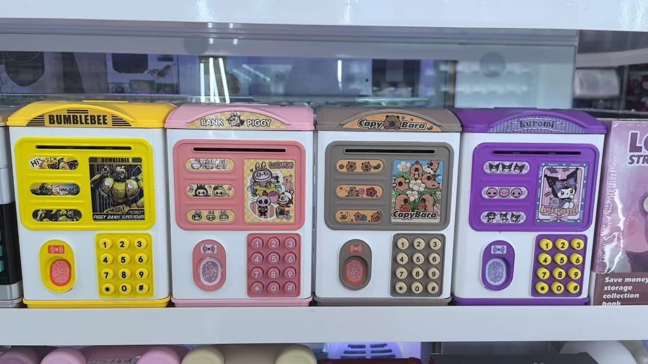 Finger print electronic piggy home bank with music