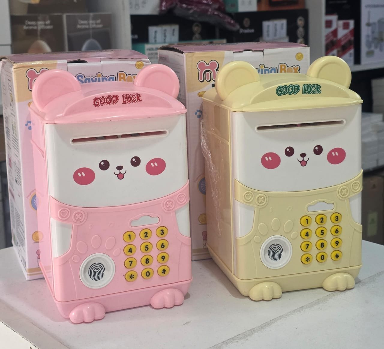 Cartoon Finger print electronic piggy home bank with music